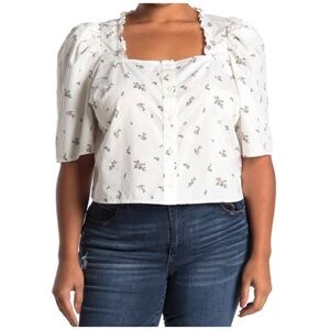 Levi’s Joella Floral Square Neck Puff Sleeve Blouse